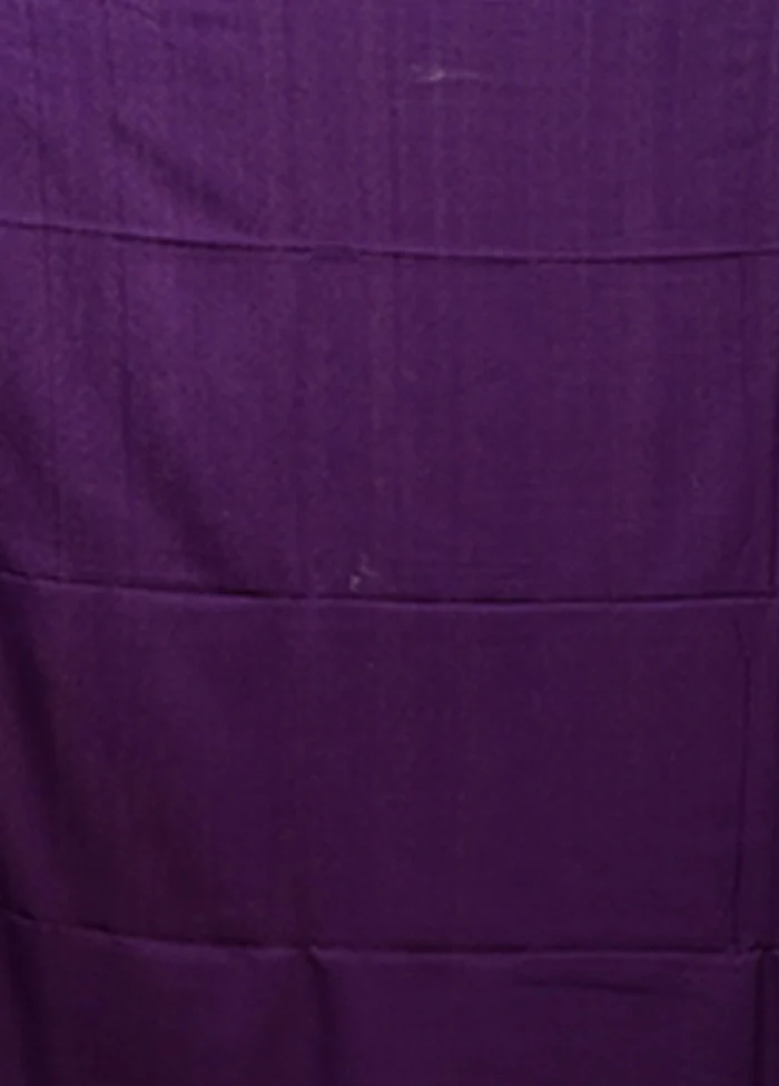 Purple Handloom Matka Pure Silk Saree With Blouse Piece - Image 5
