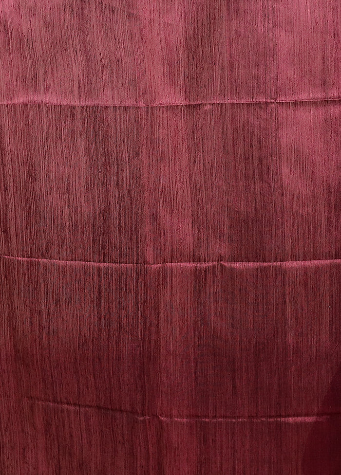 Purple Handloom Matka Pure Silk Saree With Blouse Piece - Image 5
