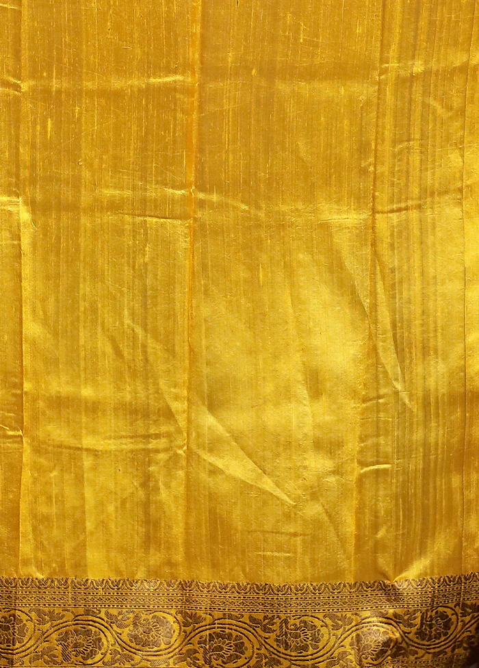 Purple Handloom Tussar Pure Silk Saree With Blouse Piece - Image 5