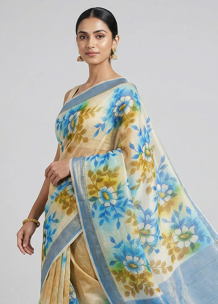 Purple Handloom Tussar Pure Silk Saree With Blouse Piece - Image 2