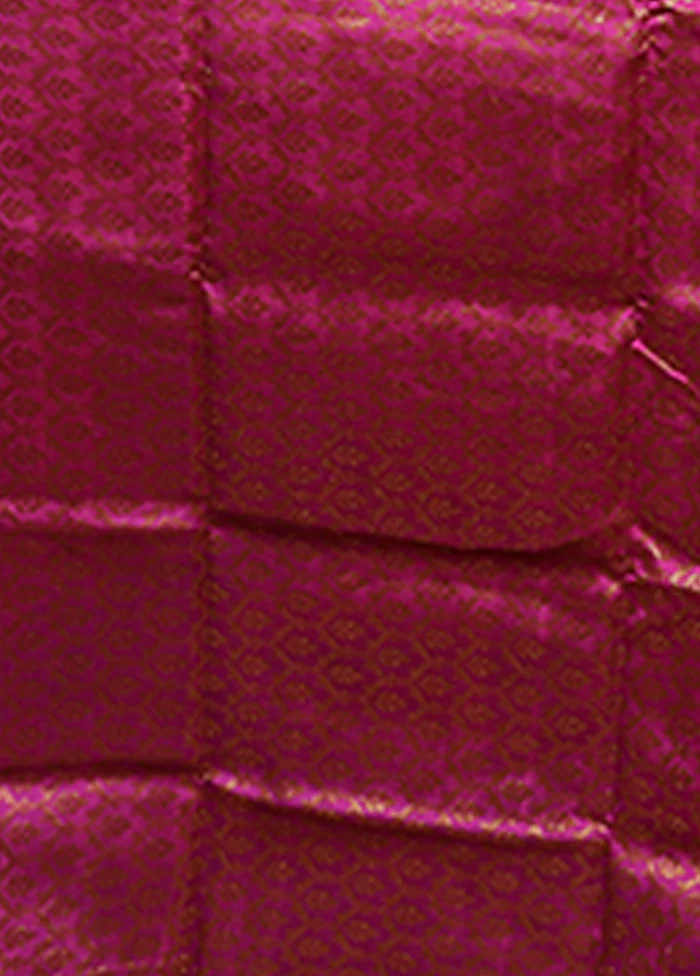 Purple Handloom Tussar Pure Silk Saree With Blouse Piece - Image 5