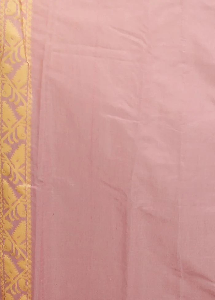 Purple Tant Jamdani Saree Without Blouse Piece - Image 5