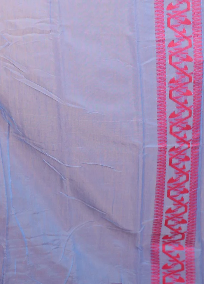 Purple Tant Jamdani Saree Without Blouse Piece - Image 5