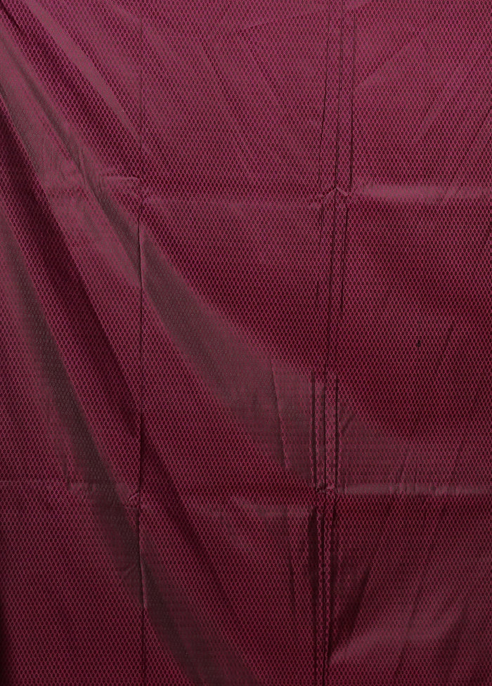 Purple Jamewar Silk Saree With Blouse Piece - Image 5