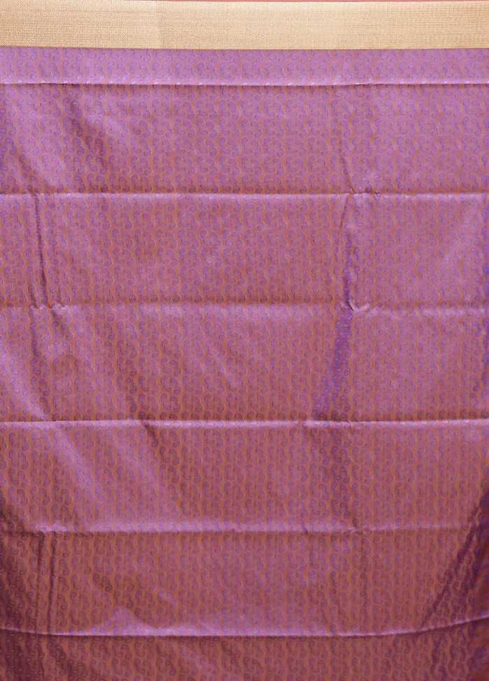 Purple Kanjivaram Silk Saree With Blouse Piece - Image 5