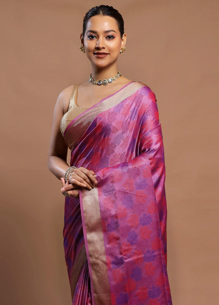 Purple Kanjivaram Silk Saree With Blouse Piece - Image 2