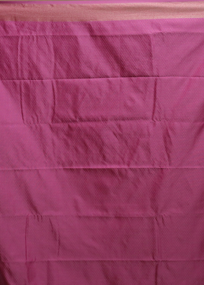 Purple Kanjivaram Silk Saree With Blouse Piece - Image 5
