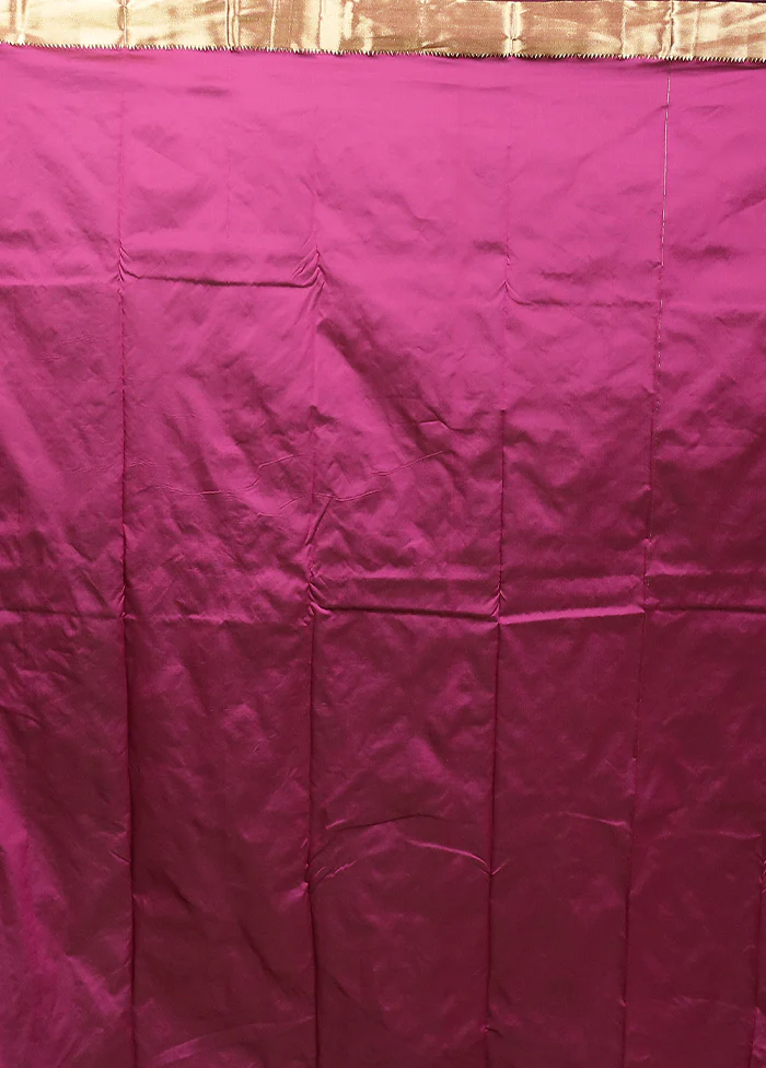 Pink Kanjivaram Silk Saree With Blouse Piece - Image 5