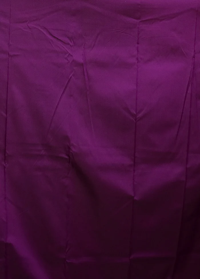 Purple Kanjivaram Silk Saree With Blouse Piece - Image 5