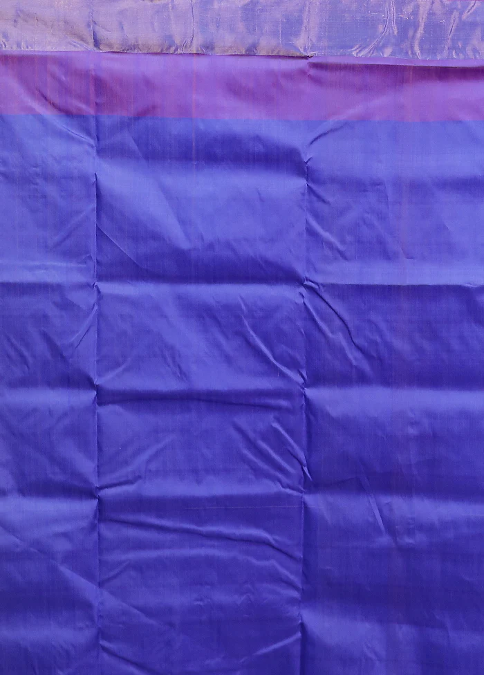 Purple Kalakshetra Silk Saree With Blouse Piece - Image 5