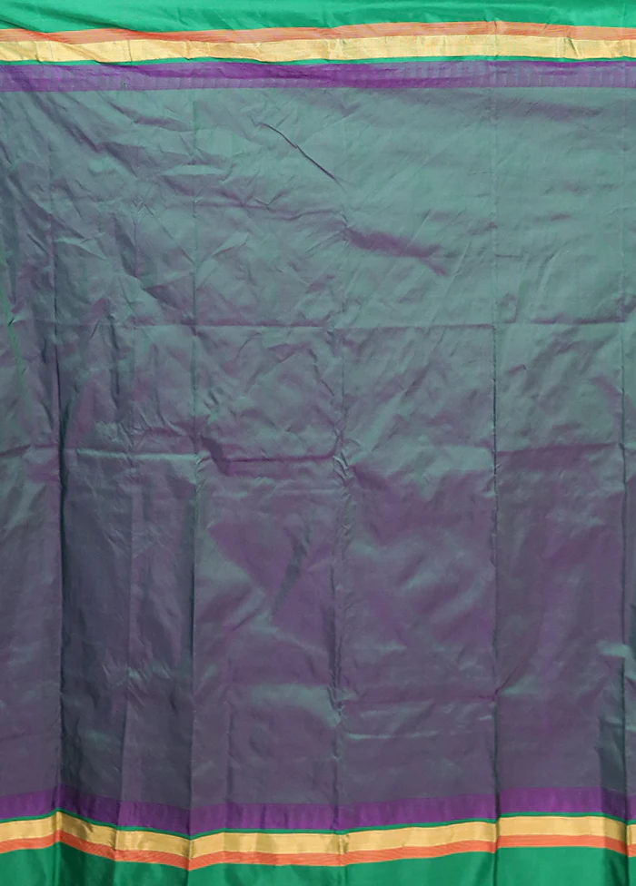 Purple Kanjivaram Silk Saree With Blouse Piece - Image 5