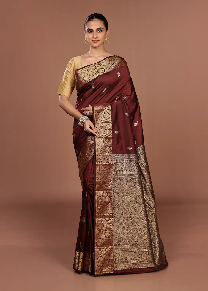 Purple Kanjivaram Silk Saree With Blouse Piece - Image 2