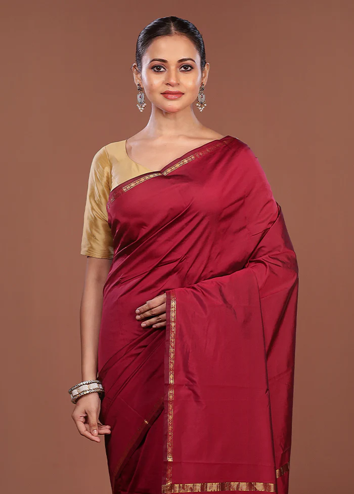 Purple Kanjivaram Silk Saree With Blouse Piece