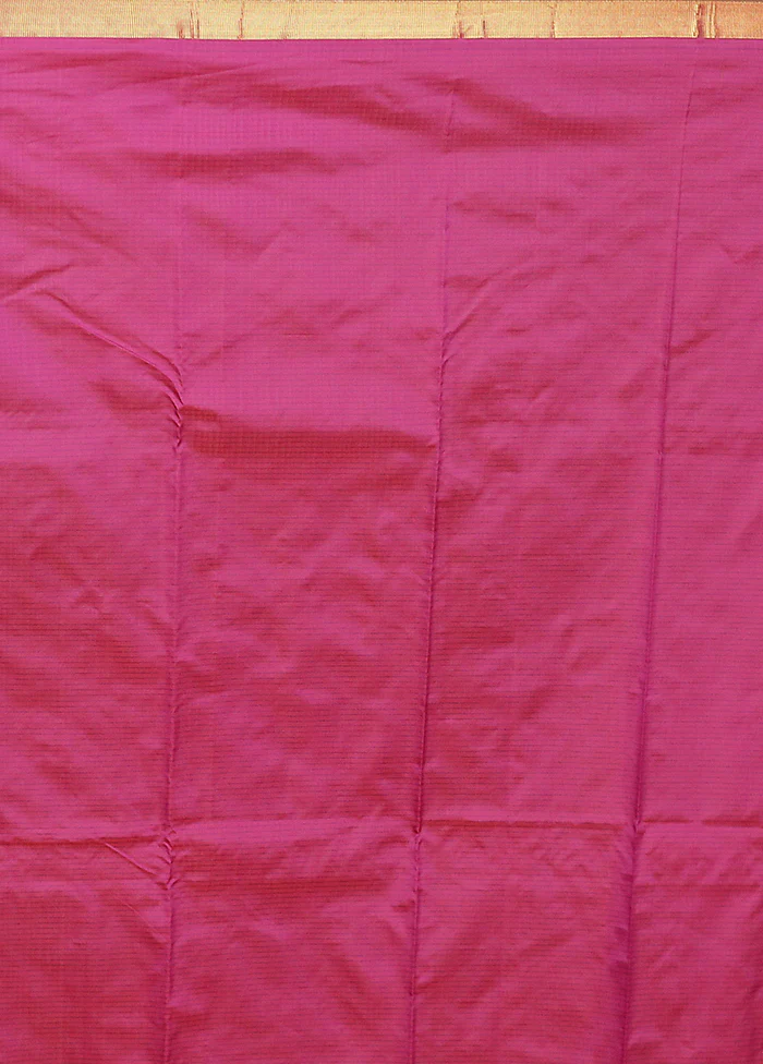 Purple Kanjivaram Silk Saree With Blouse Piece - Image 5