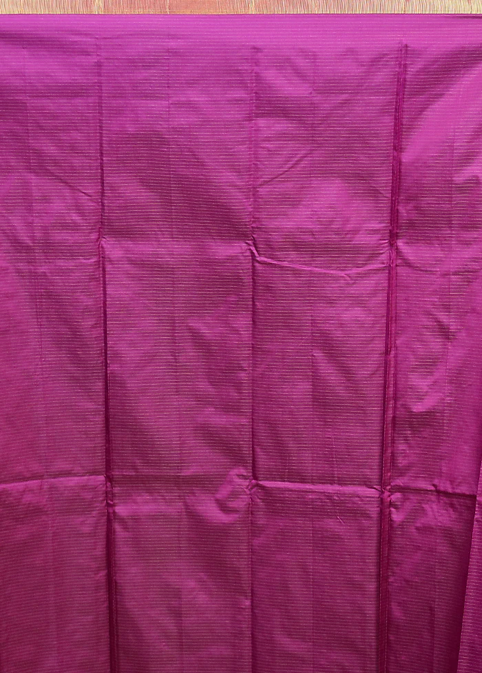 Purple Kanjivaram Silk Saree With Blouse Piece - Image 5