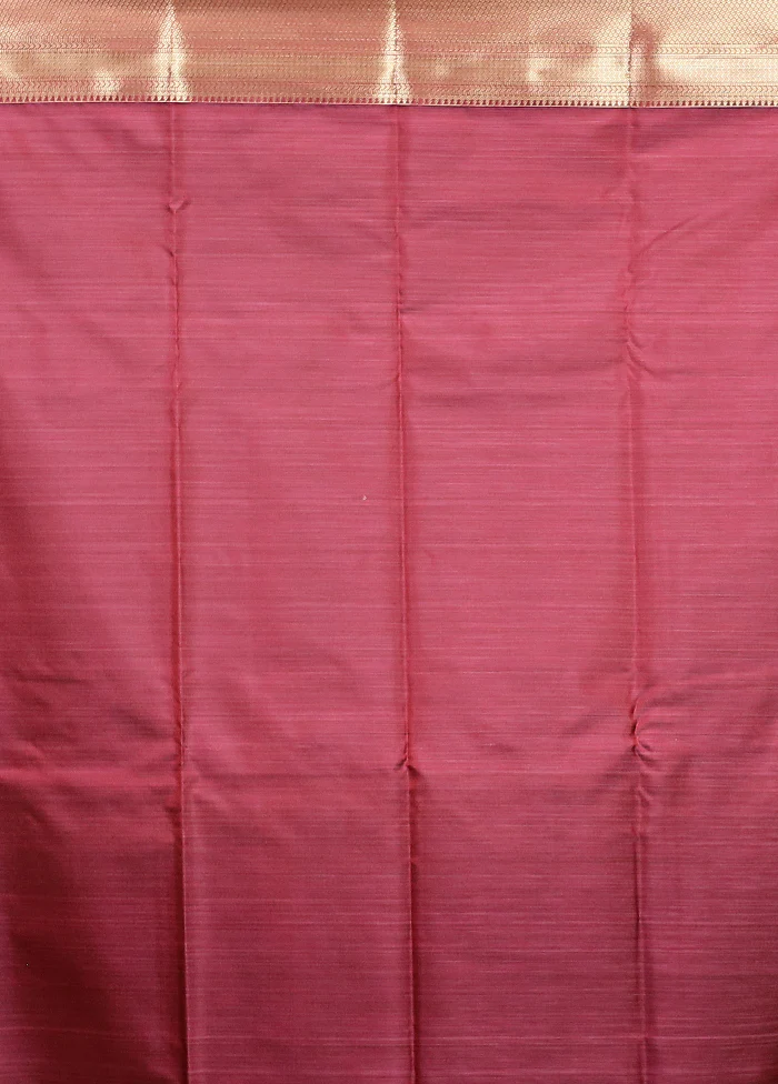 Purple Kanjivaram Silk Saree With Blouse Piece - Image 5
