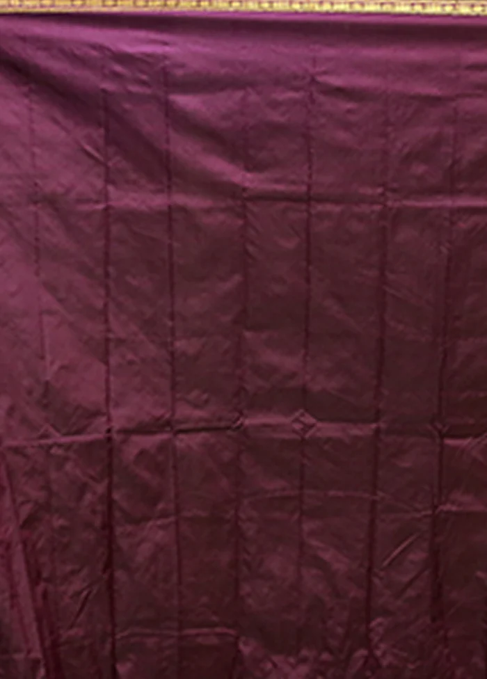 Purple Kanjivaram Silk Saree With Blouse Piece - Image 5