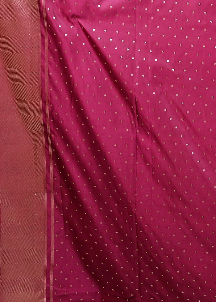 Purple Katan Silk Saree With Blouse Piece - Image 5
