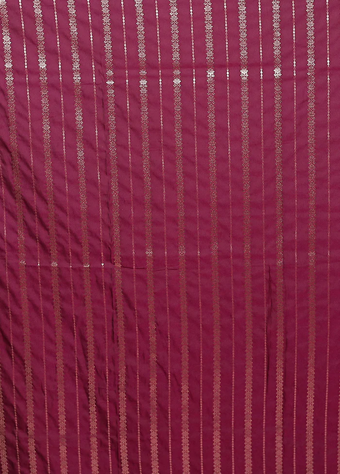 Purple Katan Silk Saree With Blouse Piece - Image 5