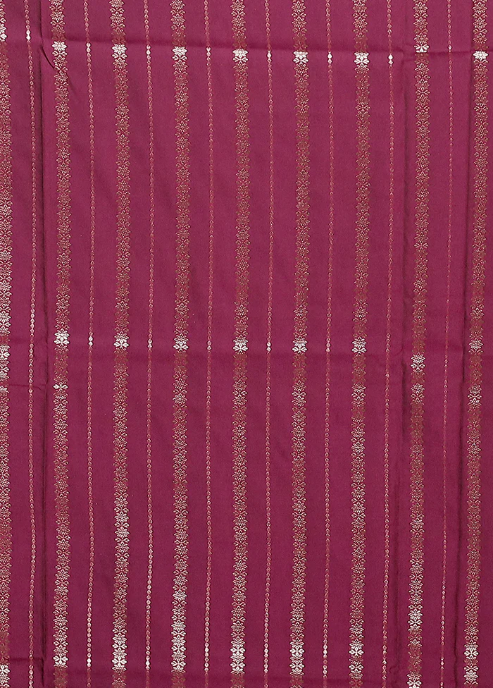 Purple Katan Silk Saree With Blouse Piece - Image 5