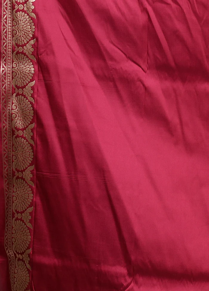 Maroon Katan Silk Saree With Blouse Piece - Image 5