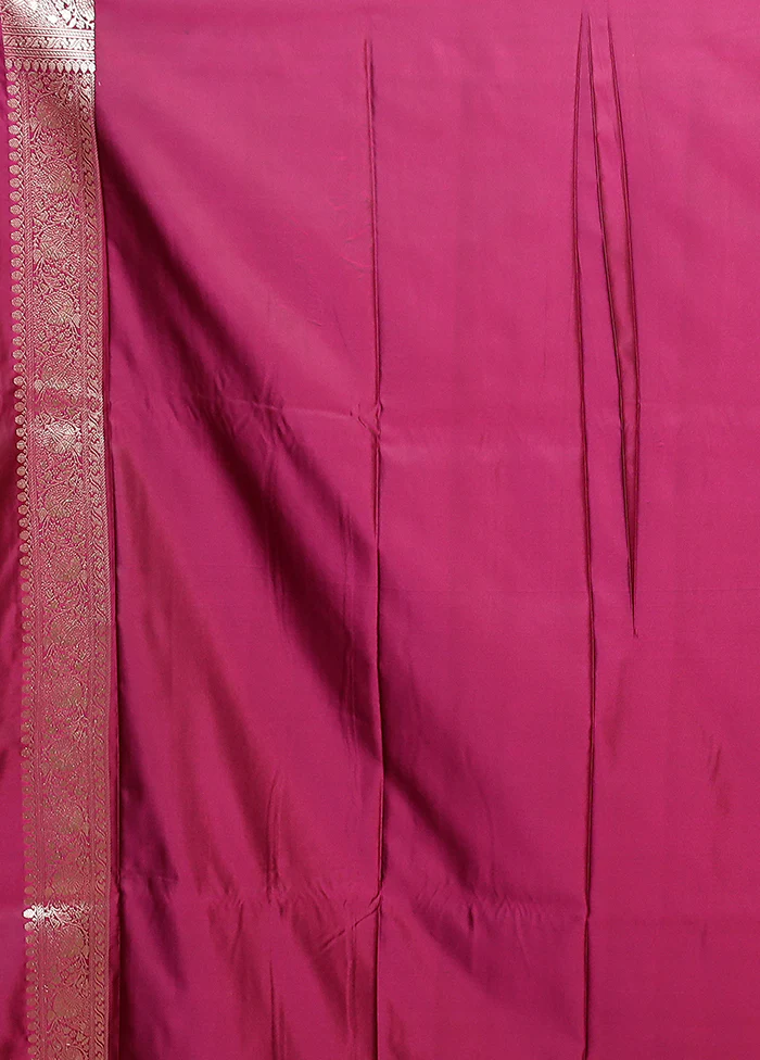 Purple Katan Silk Saree With Blouse Piece - Image 5