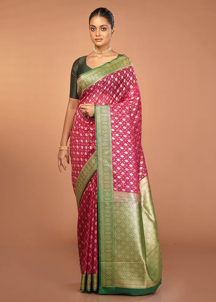 Purple Kora Silk Saree With Blouse Piece - Image 2