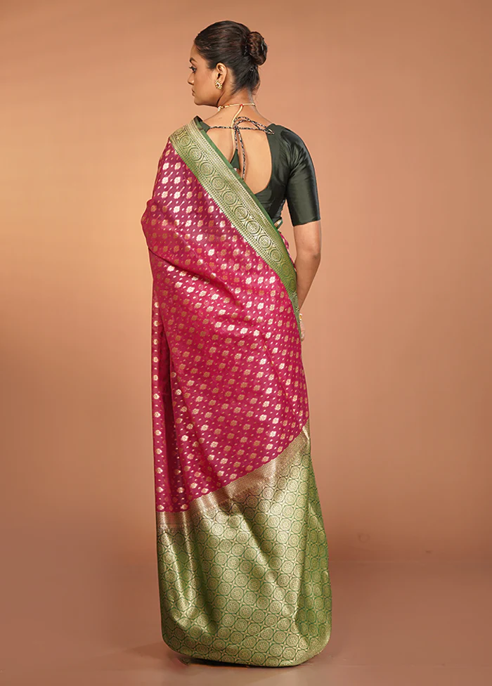 Purple Kora Silk Saree With Blouse Piece - Image 3