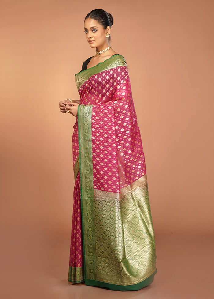 Purple Kora Silk Saree With Blouse Piece - Image 4