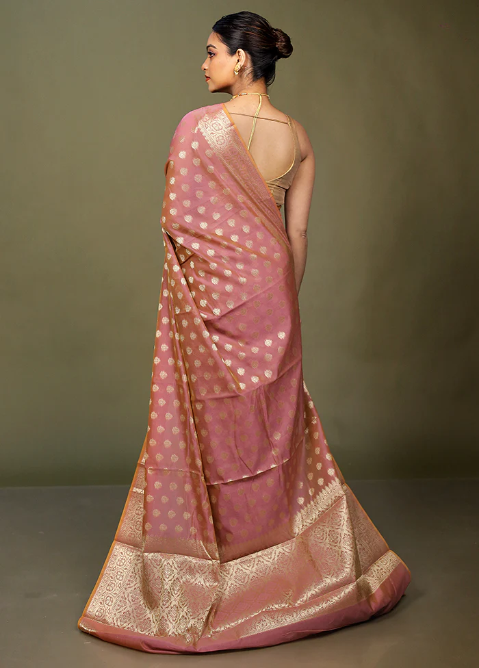 Purple Kora Silk Saree With Blouse Piece - Image 3