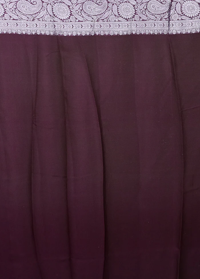 Purple Kora Silk Saree With Blouse Piece - Image 5