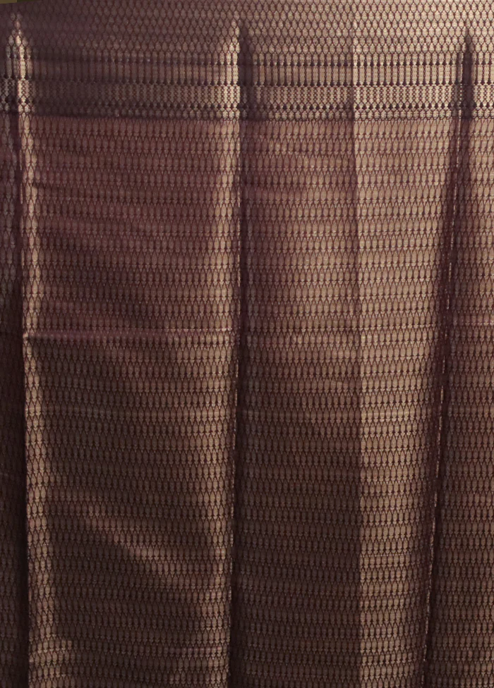 Purple Kora Silk Saree With Blouse Piece - Image 5
