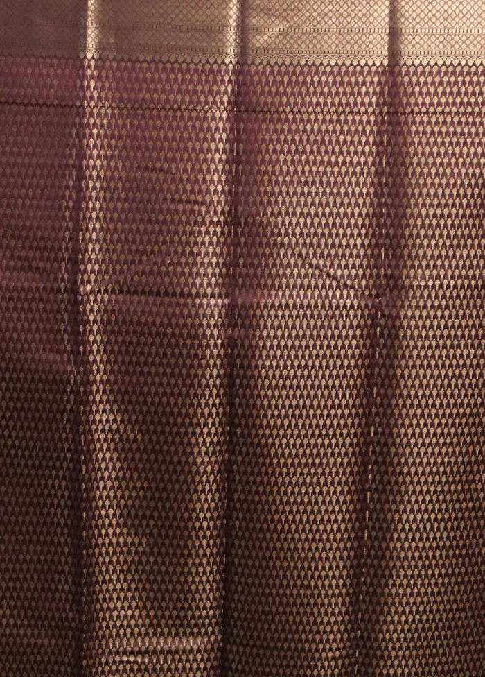 Purple Kora Silk Saree With Blouse Piece - Image 5