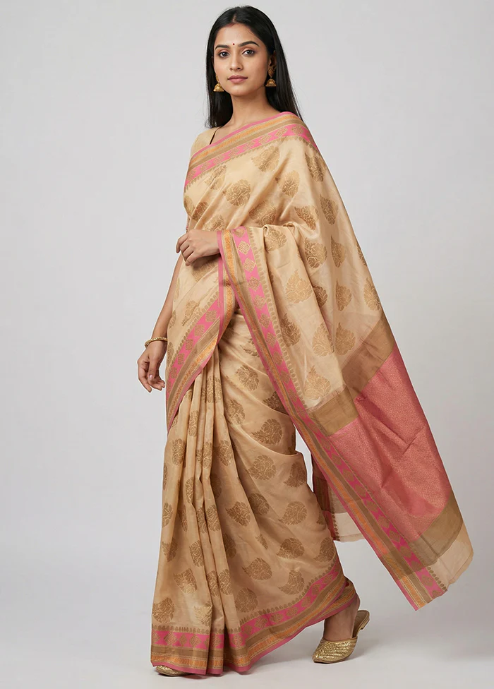 Purple Kora Silk Saree With Blouse Piece