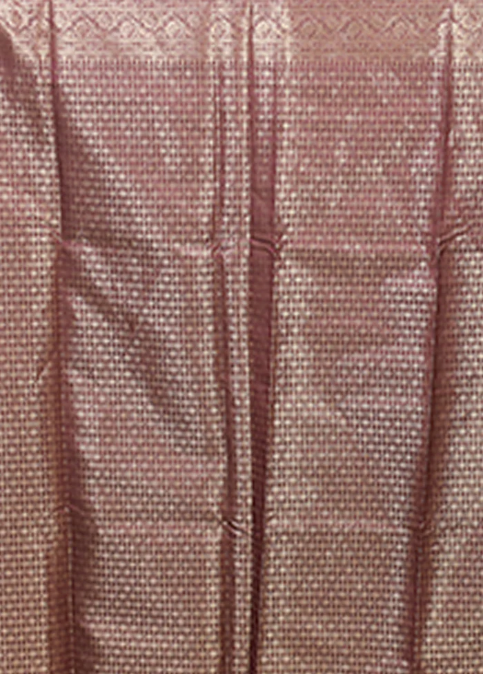 Purple Kora Silk Saree With Blouse Piece - Image 5