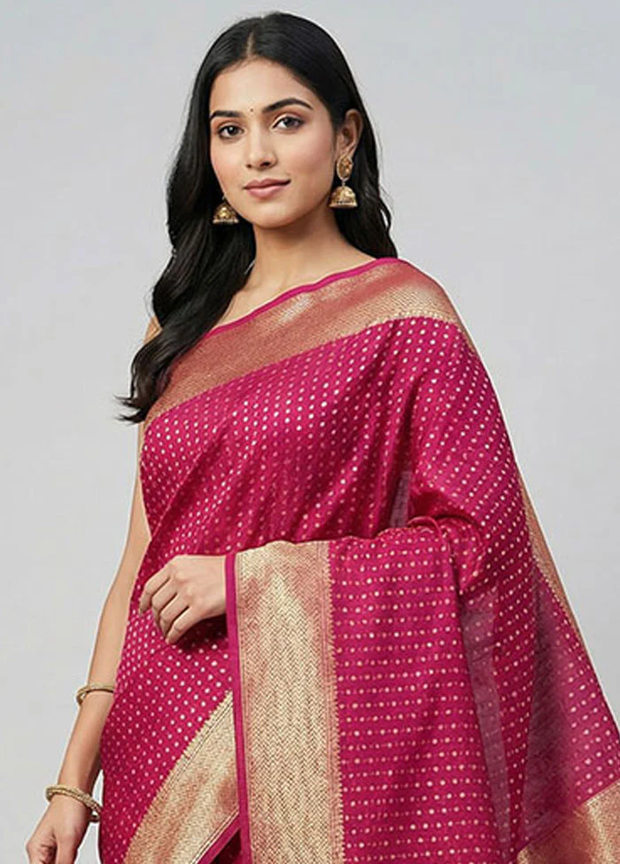 Purple Kora Silk Saree With Blouse Piece - Image 2