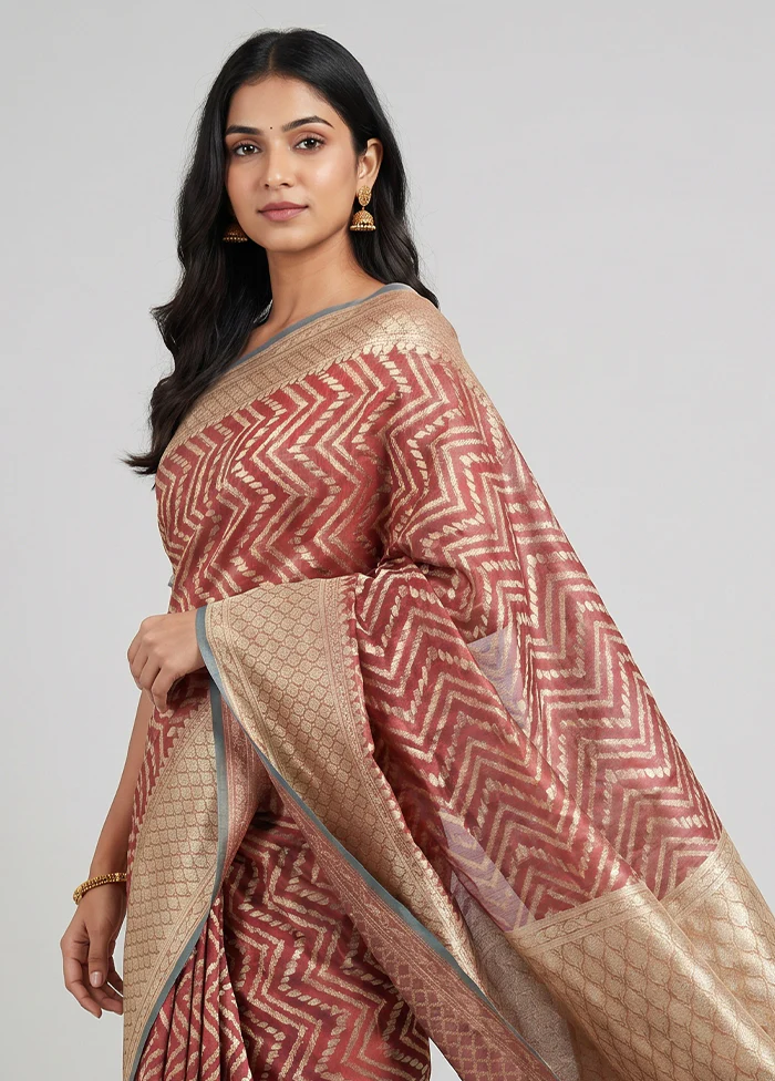 Purple Kora Silk Saree With Blouse Piece - Image 2