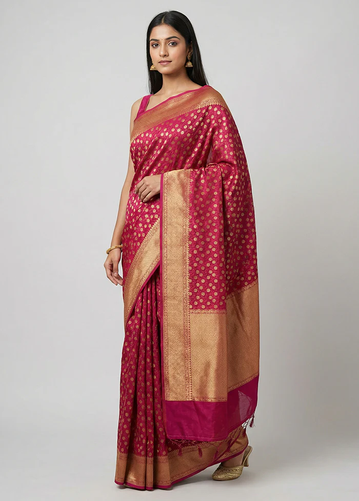 Purple Kora Silk Saree With Blouse Piece