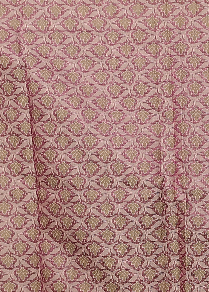 Purple Kota Cotton Saree With Blouse Piece - Image 5