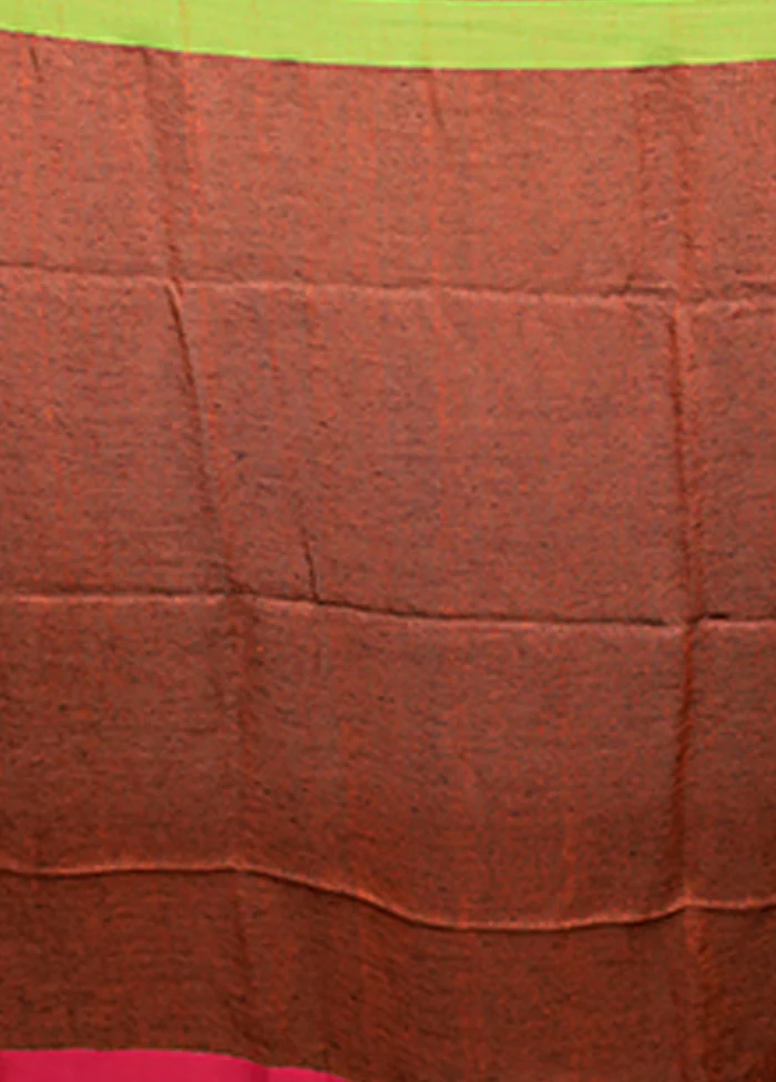 Purple Linen Silk Saree With Blouse Piece - Image 5