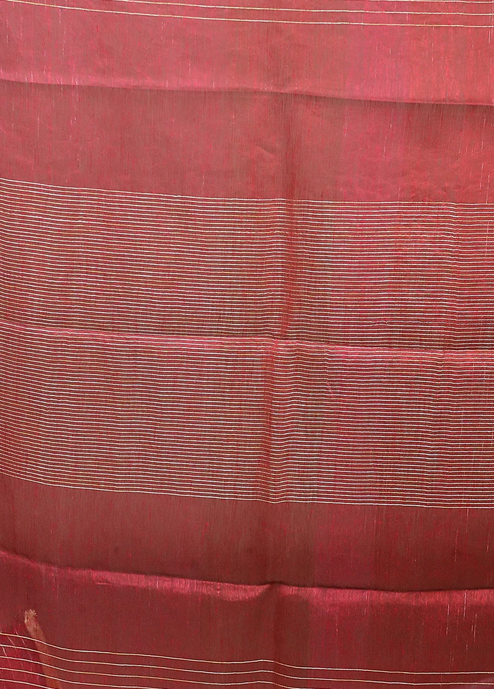 Purple Linen Silk Saree With Blouse Piece - Image 5