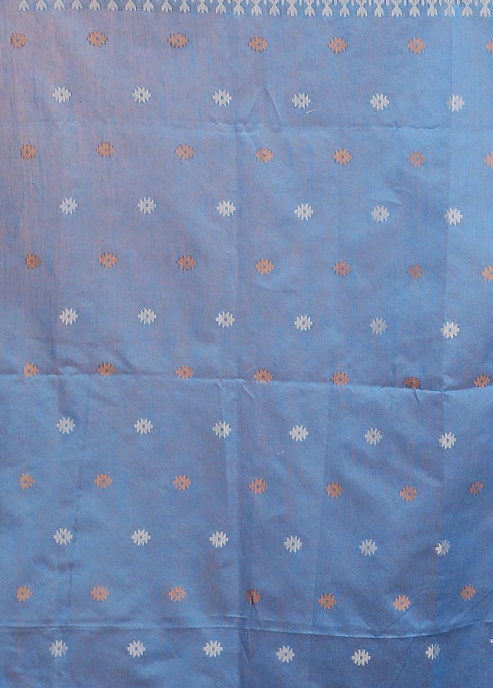 Purple Matka Silk Saree With Blouse Piece - Image 5