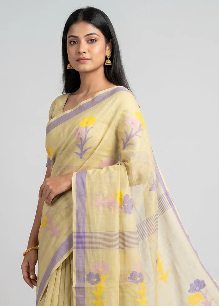 Purple Matka Silk Saree With Blouse Piece - Image 2