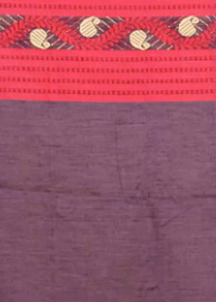 Purple Matka Silk Saree With Blouse Piece - Image 5
