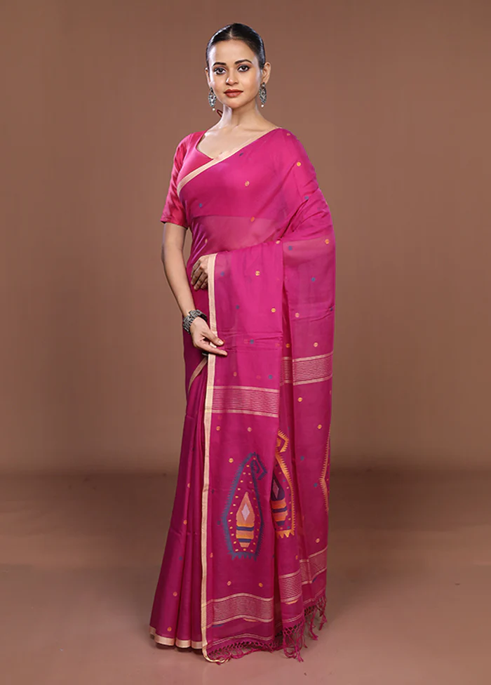 Purple Matka Silk Saree With Blouse Piece - Image 4