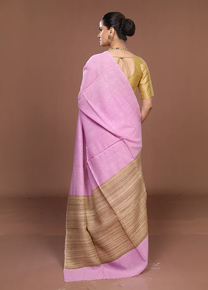 Purple Matka Silk Saree With Blouse Piece - Image 3