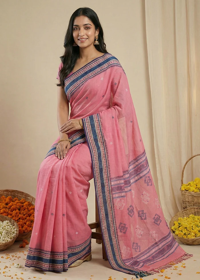 Purple Matka Silk Saree With Blouse Piece - Image 3