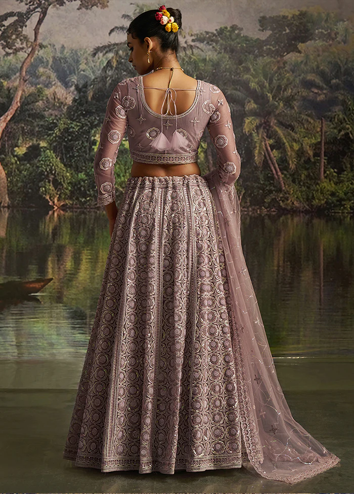 Purple Net Lehenga Set - Image 3