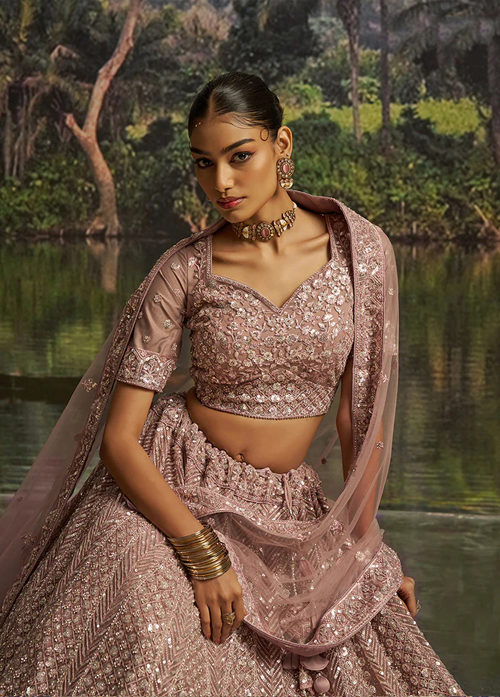 Purple Net Lehenga Set - Image 2