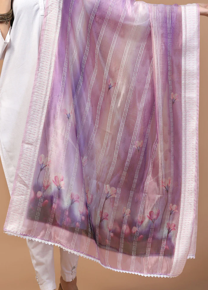Purple Organza Dupatta - Image 3